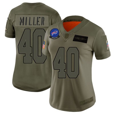 Nike Buffalo Bills #40 Von Miller Camo Camo Women's Stitched NFL Limited 2019 Salute to Service Jersey